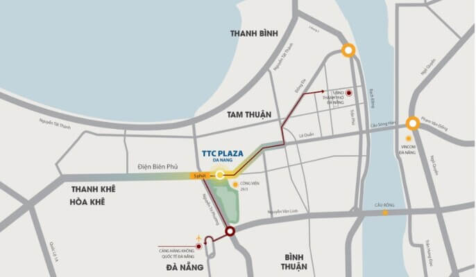 Vị trí dự án TTC Plaza Đà Nẵng