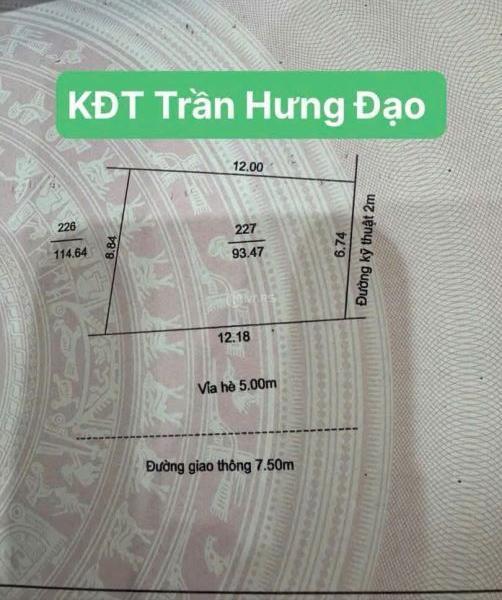 Bán Đất nền riêng lẻ 93m² Phường Trần Hưng Đạo, Thành phố Hải Dương, Hải Dương