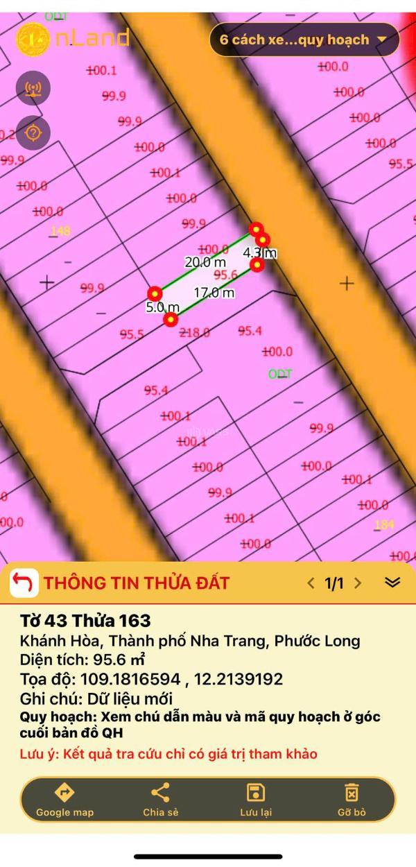 Cần bán Đất nền Dự án 95.5m² Kđt An Bình Tân, Xã Phước Đồng, Thành phố Nha Trang, Khánh Hòa