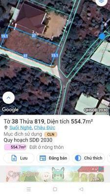 Chủ cần bán Đất nền riêng lẻ 500m² Xã Suối Nghệ, Huyện Châu Đức, Bà Rịa Vũng Tàu