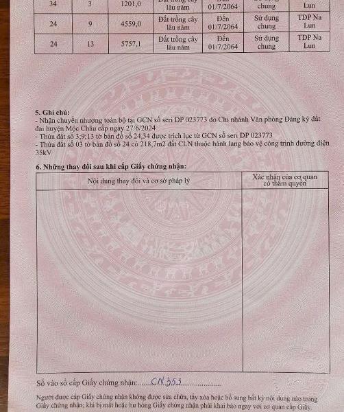 Cần bán Đất nền riêng lẻ 48000m² Tổ dân phố Na Lun Xã Mường Sang, Huyện Mộc Châu, Sơn La