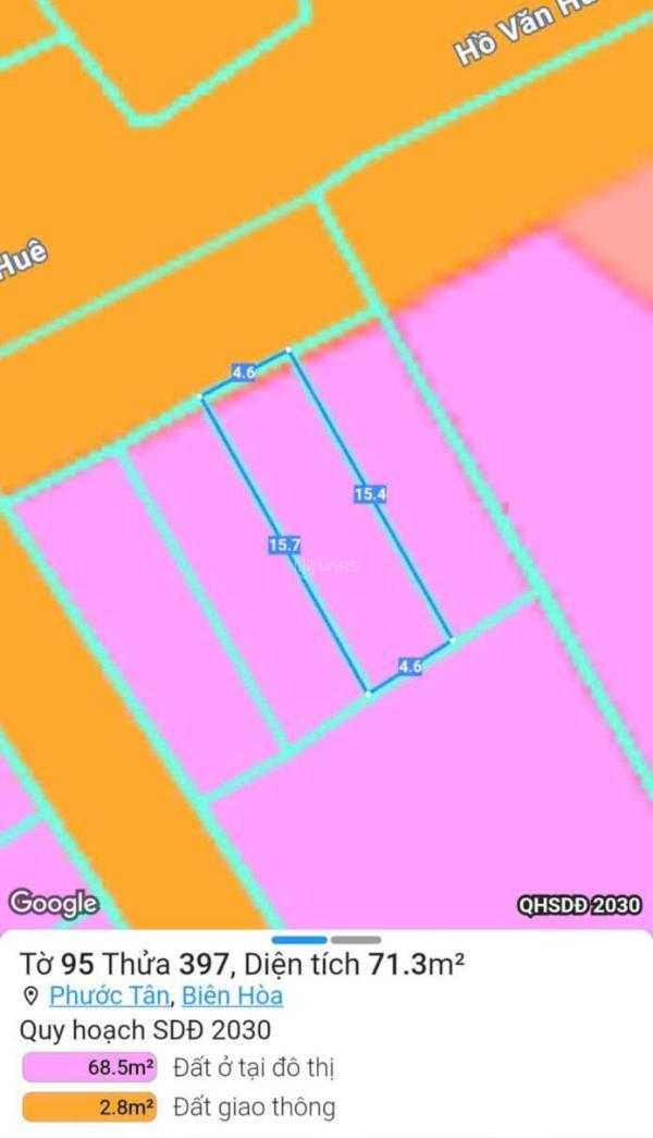Cần bán Đất nền riêng lẻ 71.3m² Xã Phước Tân, Thành phố Biên Hòa, Đồng Nai
