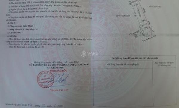 Bán Đất nền riêng lẻ 105m² Đường Hùng Vương, Xã Duy Sơn, Huyện Duy Xuyên, Quảng Nam