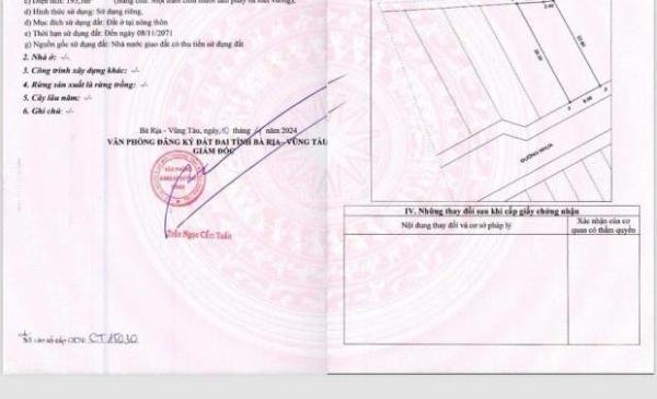 Chủ cần bán Đất nền riêng lẻ 195m² Tỉnh lộ 44, Xã Lộc An, Huyện Đất Đỏ, Bà Rịa Vũng Tàu