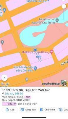 CHUYỂN NHƯỢNG GẤP NỀN ĐẤT 249M2 💥 NGAY BIỂN LỘC AN VỚI GIÁ CHỈ TỪ 5TR/M2