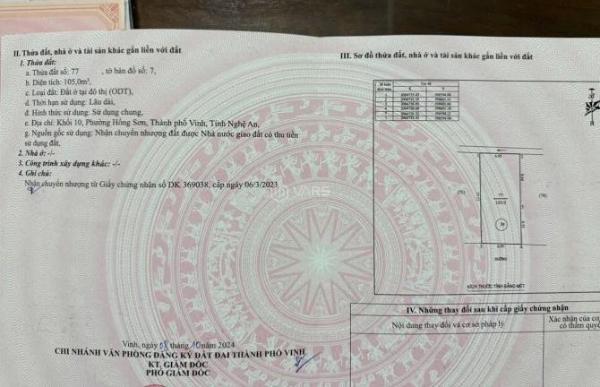 Bán đất lối 2 đường Trần Phú ☘ - P Hồng Sơn - TP Vinh