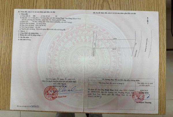 Bán đất đường nhánh dương đình nghệ, sơn 🆘 trà.