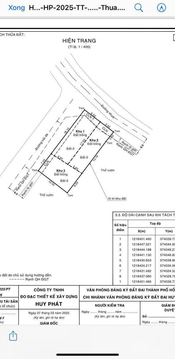 3 lô đất thổ xã phước thạnh, củ chi dt 99m2 giá 1,5 tỷ 🏘️ / lô