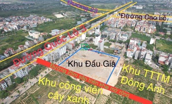 Bán đất kinh doanh đấu giá x7 vườn đào đông anh khu 🏢 3ha