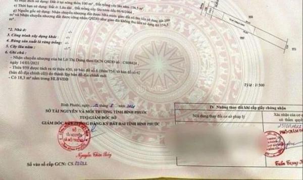 Cần bán gấp lô đất thổ cư cặp sát khu công 🌊 nghiệp tiến thành 3 đồng xoài giá 470 triệu