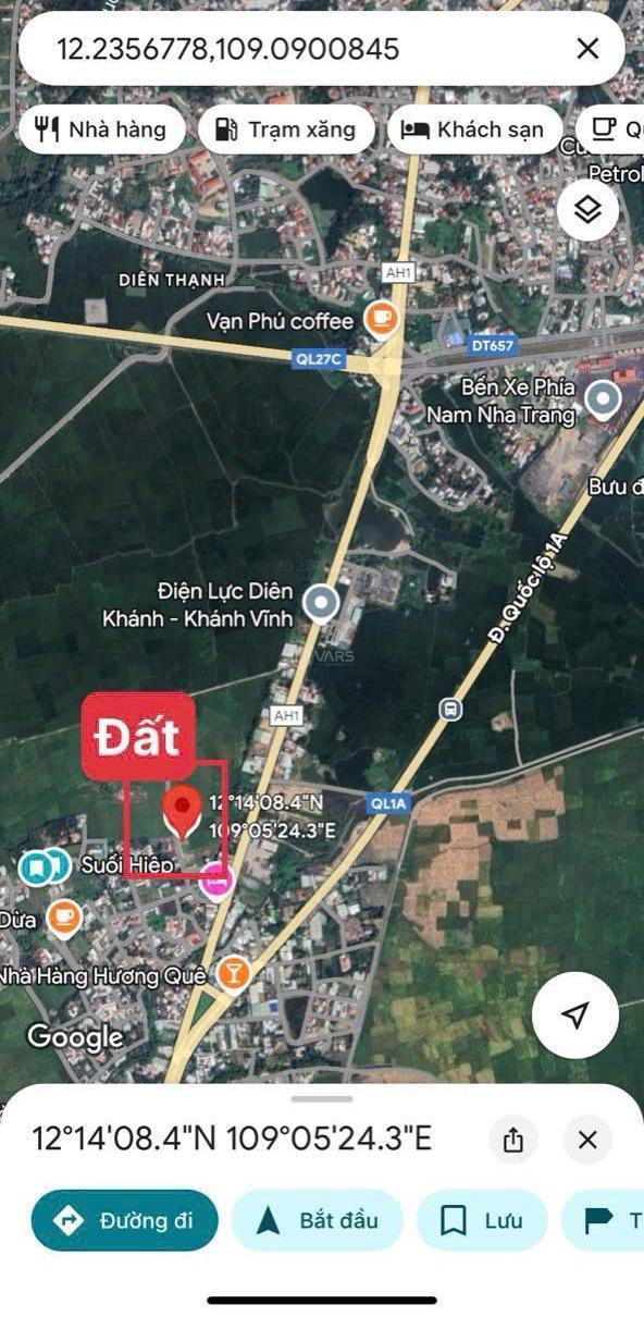 💥💥 bán đất suối hiệp- gần 👍 bến xe phía nam nha trang- dt: 98,5m2 - ngang 5,42 m