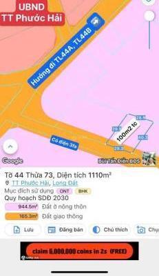 Bán Đất nền riêng lẻ 1110m²