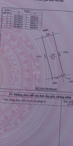 Cần bán Đất nền riêng lẻ 74m²