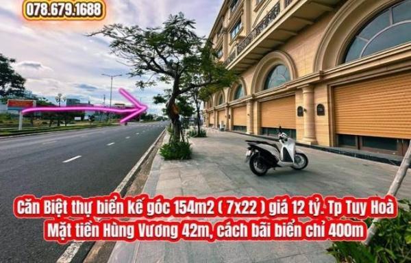 💥Căn Biệt thự biển kế góc 154m2 ( 7x22 ) giá 🏚️ 12 tỷ. Trung tâm thành phố Tuy Hoà