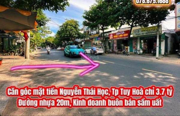 💥Căn góc mặt tiền Nguyễn 🏡 Thái Học 43m2 ( 3,4x13 ) chỉ 3.7 tỷ. Trung tâm thành phố Tuy Hòa