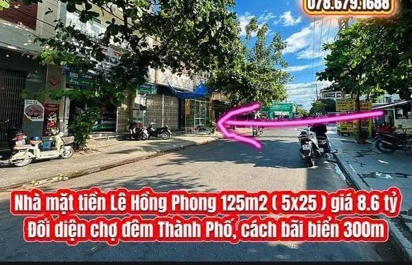 💥Nhà mặt tiền Lê 🏤 Hồng Phong 125m2 ( 5x25 ) giá 8.6 tỷ. Trung tâm thành phố Tuy Hòa