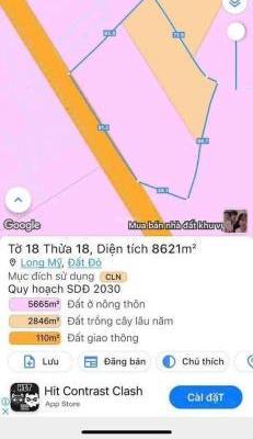 Cần bán Đất nền riêng lẻ 8621m²