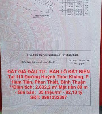 Chủ cần bán Đất nền riêng lẻ 2632m²