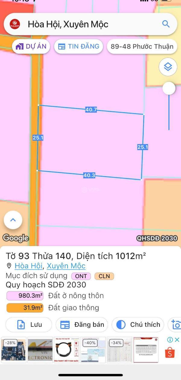 Nay chủ bán liền tay lô đất đẹp đều ☘ vuông vức 7tr.m2 dt 1.012m2 trị giá 7tỷ tl.