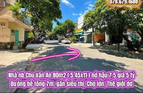 💥Nhà nb 🏬 Chu Văn An 80m2 ( 5.45x11 ) nở hậu 7.5 giá 5 tỷ. Trung tâm thành phố Tuy Hoà