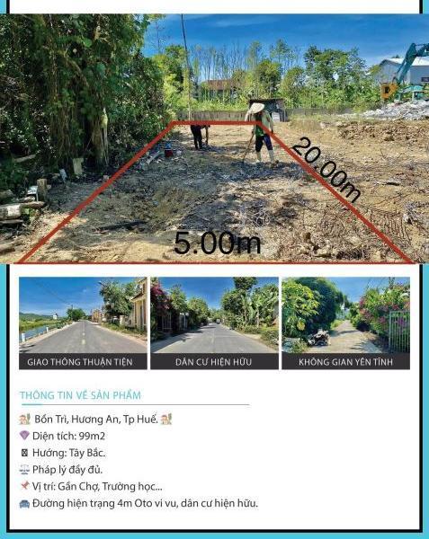 Bán đất kiệt ô tô 🏘️ Bổn Trì,Hương An,TP Huế