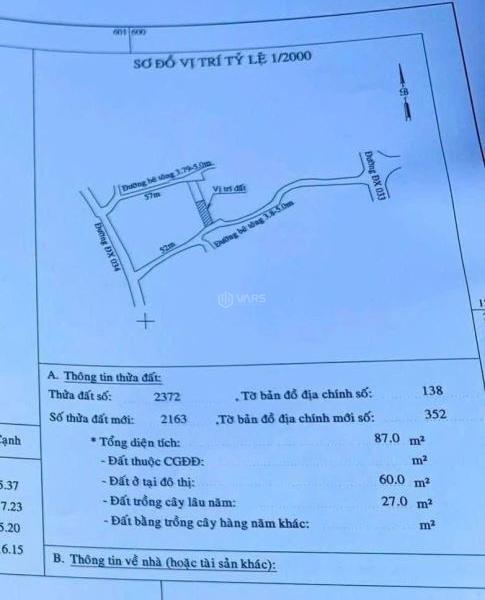 BÁN ĐẤT PHÚ MỸ – 🏦 HẺM 1/DX05: Diện tích: 5.5 x 17m | Thổ cư: 60m²
