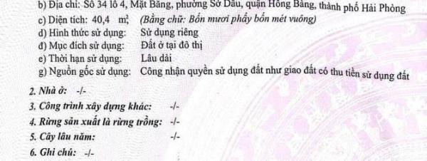 MR Đ.ANH- BÁN ĐẤT PHÂN 🏤 LÔ QUANG ĐÀM– SỞ DẦU, HỒNG BÀNG– GIÁ CHỈ 1,95 TỶ