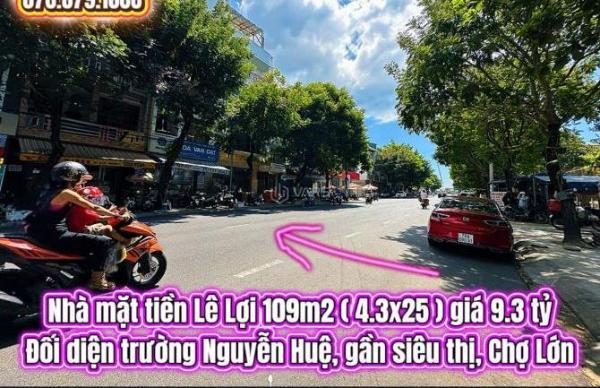 💥Nhà 🌊 mặt tiền Lê Lợi 109m2 ( 4.3x25 ) giá 9.3 tỷ. Trung tâm thành phố Tuy Hoà