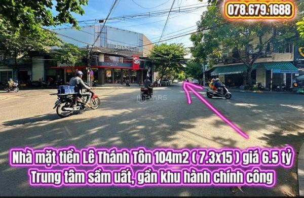💥Nhà mặt tiền Lê Thánh Tôn 104m2 ( 7.3x15 ) giá 6.5 🌊 tỷ. Nhà trung tâm Tuy Hoà