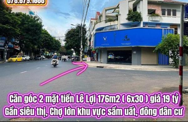 💥Căn góc 2 mặt tiền Lê Lợi 176m2 ( 6x30 ) giá 19 tỷ. Trung tâm 💥 thành phố Tuy Hoà