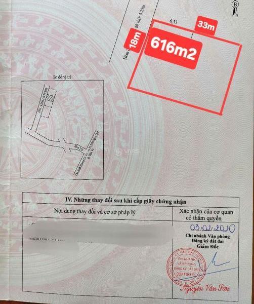 Bán nền hẻm 278 đường Tầm Vu, DT: 18m x 🏘️ 33m= 616m2, giá: 16 tỷ