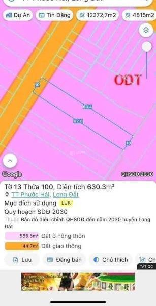 ĐẤT VƯỜN ĐẸP TẠI THỊ TRẤN PHƯỚC 👍 HẢI – 630M ĐẪ XÂY CỔNG RÀO GẦN TỈNH LỘ 44B GIÁ 2 TỶ 580