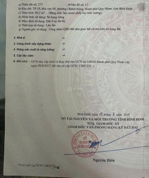 BÁN ĐẤT 🏦 HẺM 52 HÀN MẶC TỬ – PHƯỜNG GHỀNH RÁNG, QUY NHƠN