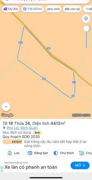 BÁN GẤP LÔ ĐẤT ĐẸP 4412m2(108mx55m) MẶT TIỀN DÀI MIÊN 👍 MAN CÁCH QUỐC LỘ 20 2KM CHỈ 1TY450