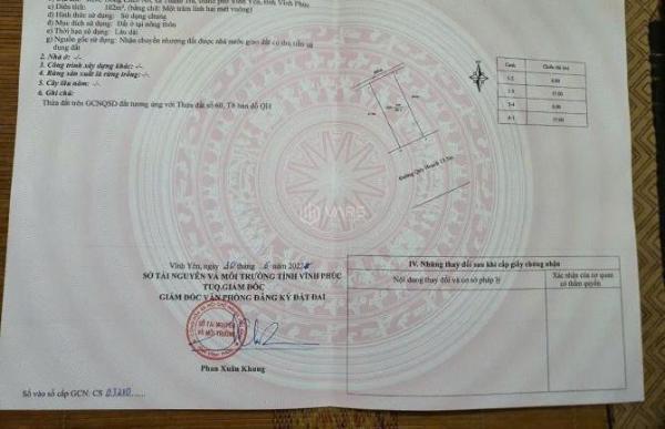 Bán đất Đồng 🌊 Chéo Áo, Thanh Trù, Vĩnh Yên, Vĩnh Phúc. Giá 3,35 tỷ