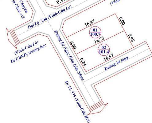 Đất Nghi Đức bám trục 🏬 đường Lê Ngọc Hân cách đường 72 200m