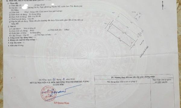 Bán nhà ☘ 2 tầng mặt tiền hà kỳ ngộ phước mỹ, sơn trà