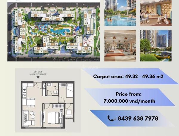 Cần cho thuê Căn hộ chung cư 49.32m²