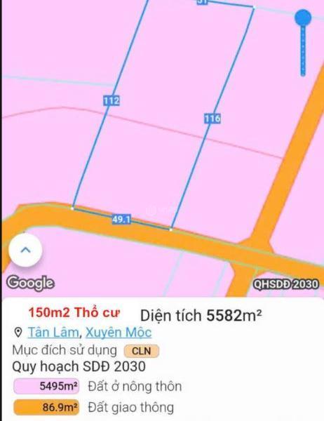 5582m2 vườn bơ mặt tiền 🏤 nhựa đến 49m thổ cư đến 150m2