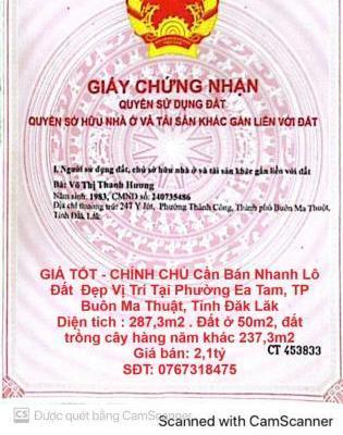 <mark style="background-color: transparent; font-weight: 400; ">Cần bán Đất nền riêng lẻ 287m²</mark>