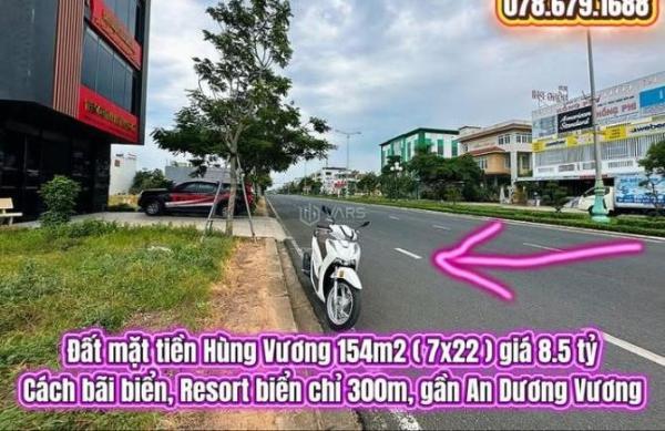 💥Đất mặt tiền Hùng Vương 154m2 ( 7x22 ) giá 8.5 tỷ. 👍 Đất biển Tuy Hoà