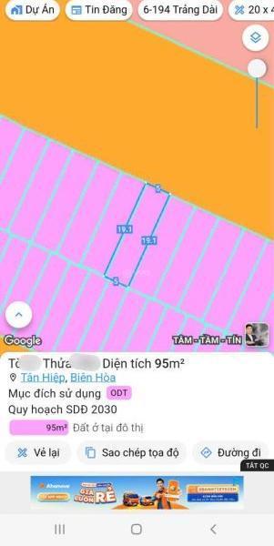 Bán đất Mặt Tiền Đinh Tiên Hoàng, kdc Đinh Thuận dt 15 x 19m Giá 22 tỷ Tân Hiệp 🆘 Biên Hòa