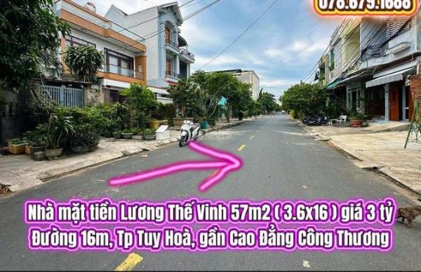 💥Nhà mặt tiền Lương Thế 🏬 Vinh, Tuy Hoà 57m2 giá 3 tỷ. Mỗi năm thu Yến được 100 triệu