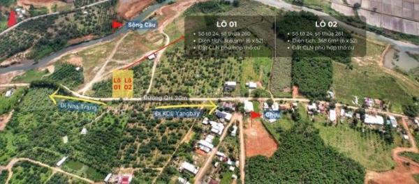 Bán Đất Mặt Tiền Đường 🏠 Yang Bay (30m) Ngay Trung Tâm Xã Khánh Phú. Sổ Đỏ Full Thổ Cư.
