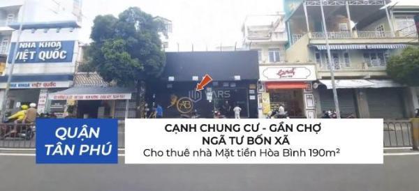 Cho thuê nhà Mặt 💥 tiền Hòa Bình 190m²- NGANG10M - GẦN CHỢ-CHUNG CƯ
