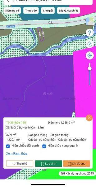 Đất full thổ cư đường tỉnh lộ 3, ☘ Khánh Hòa. 1.258m2 ngang 18,5. Full thổ