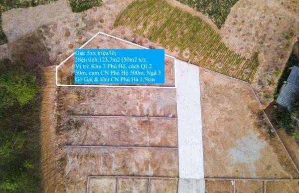 Chỉ 500tr sở hữu ngay lô đất 92m2 tại Phú Hộ, sát khu QL2 & 🏣 cụm CN Phú Hộ