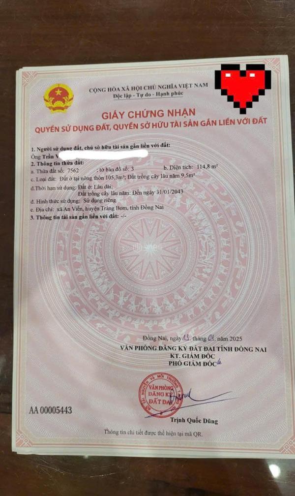 Chủ cần bán Đất nền riêng lẻ 105m²