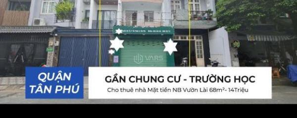 Cho thuê nhà Mặt 🏡 tiền NB Vườn Lài 68m²- 14Triệu