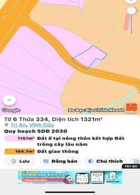 bán đất xã trị an , vĩnh cửu 🏘️ dt 1100m² có thổ cư giá 2 tỷ